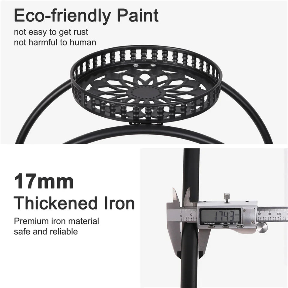 Metal Plant Stand Rack 4Tier Indoor Flower Pot Stand with Wheels for Living Room