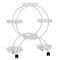 Fin White Metal Plant Stand 6-Potted Flower Pot Holder W Wheels 4 Tier Display Shelf