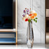Silver Sparkling Diamond Floor Vase with Glass Inlay for Modern Living Room Decoration