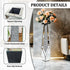 Silver Sparkling Diamond Floor Vase with Glass Inlay for Modern Living Room Decoration