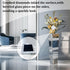 Silver Crushed Diamond Flower Vase with Mirrored Glass for Elegant Home Decoration