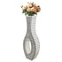 30-Inch Tall Double Sided Crushed Diamond Floor Vase Large Mirrored Silver Crystal Décor