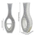 30-Inch Tall Double Sided Crushed Diamond Floor Vase Large Mirrored Silver Crystal Décor