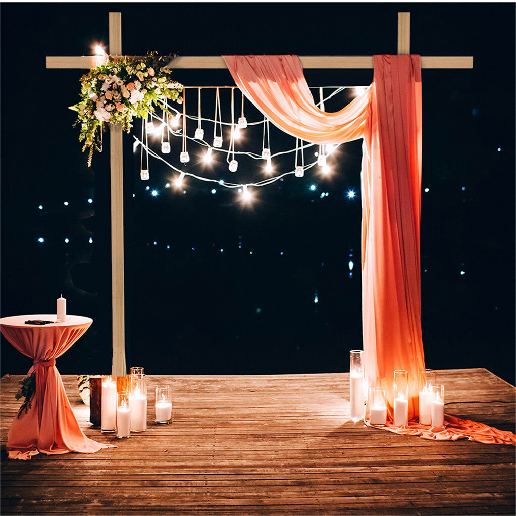 Heavy Duty Square Wedding Arch Wooden Backdrop Stand Balloon Floral Arch Frame