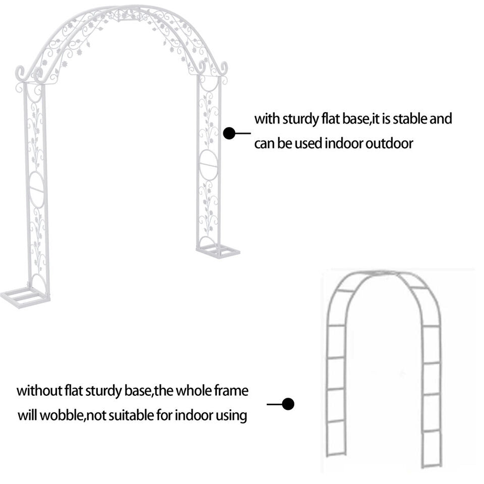 Fin Xl Decorative Double Rails Iron Arbor Garden Archway Trellis Metal Wedding Arch