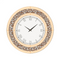 Brown Crushed Diamond Oversized Wall Clock Elegant Accent 80x80cm