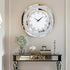 Silver Crushed Diamond Square Wall Clock Luxury Decorative 60x60cm