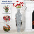 Sparkling Crushed Diamond Mirrored Floor Vase Tall Silver Glass Fake Flower Vase