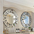 Silver Sunburst Round Wall Mirror with Stereoscopic Glass Frame, 79 x 79cm