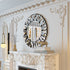 Silver Sunburst Round Wall Mirror with Stereoscopic Glass Frame, 79 x 79cm