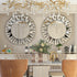 Silver Sunburst Round Wall Mirror with Stereoscopic Glass Frame, 79 x 79cm