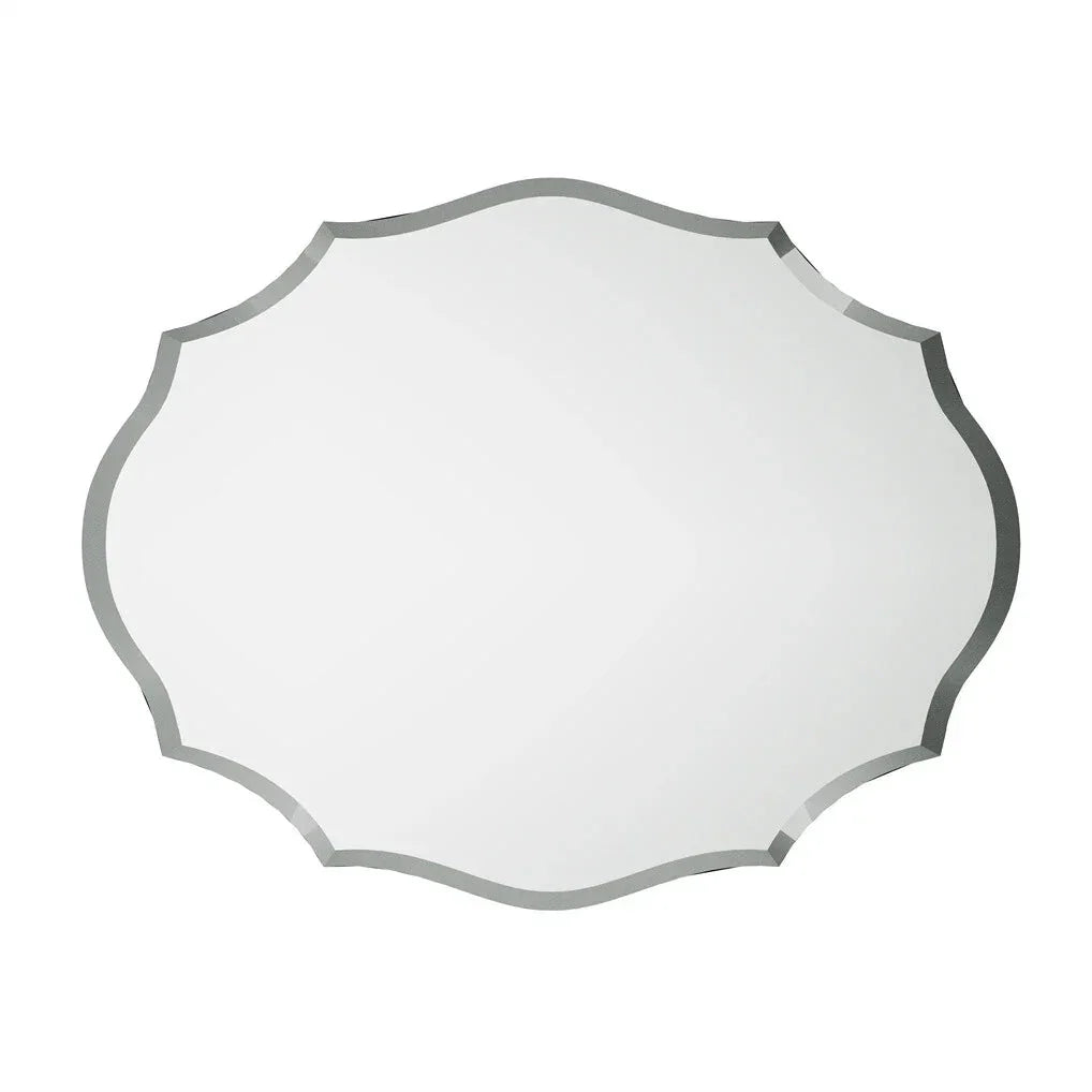 Beveled Silver Oval Wall Mirror Versatile Frameless Design for Vertical or Horizontal Display