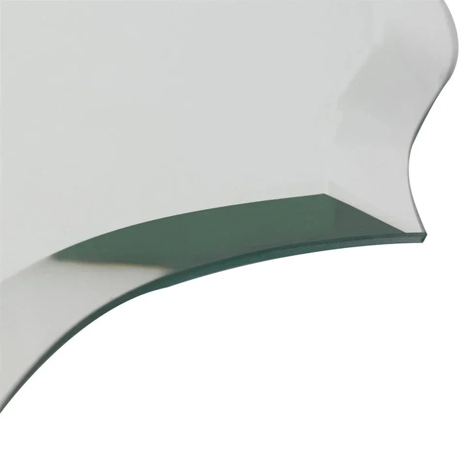 Beveled Silver Oval Wall Mirror Versatile Frameless Design for Vertical or Horizontal Display