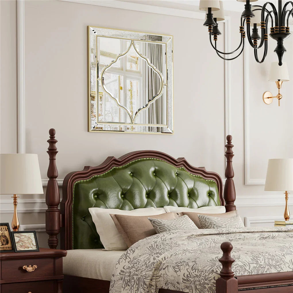 High-grade Unique Decorative Accent Mirror Elegant Square Wall Silver HD Mirror
