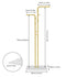 Double Pole Metal Coat Rack with Marble Base - Free Standing Clothes and Hat Stand AU