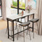Xxl Marble Kitchen Bar Table Counter Breakfast Dining Table W/ Thicken Metal Leg