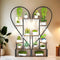 Heart Shaped Indoor Plant Stand with USB LED Grow Lights Black Brown
