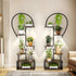 Black & Brown Heart-Shaped Plant Stand with USB Grow Lights for Indoor Plant Display