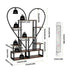 Black & Brown Heart-Shaped Plant Stand with USB Grow Lights for Indoor Plant Display
