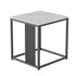 Luxury square side table marble stone-Black frame