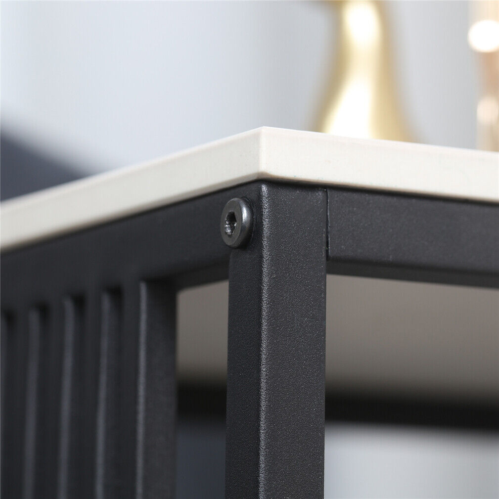 Luxury square side table marble stone-Black frame