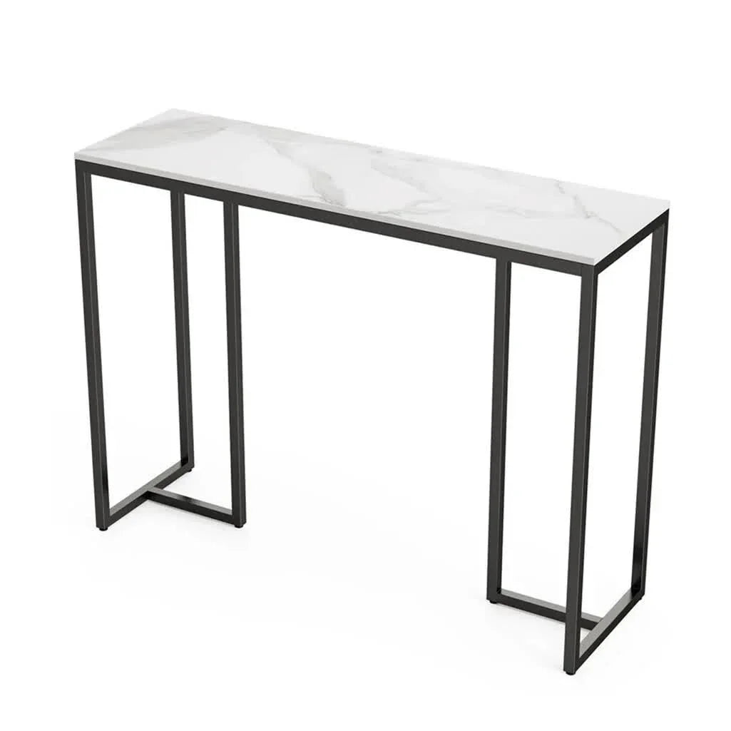 Modern Heavy Real Stone Console Table Hallway Entryway Table Metal Narrow Desk