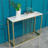 Narrow Console Sofa Entry Table Behind Couch Table Sintered Stone Golden Frame