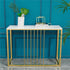 Narrow Console Sofa Entry Table Behind Couch Table Sintered Stone Golden Frame