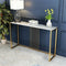 Gold Console Table with Sintered Stone Top Hallway Entryway 100cm