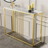 Golden Console Table for Hallway Entryway