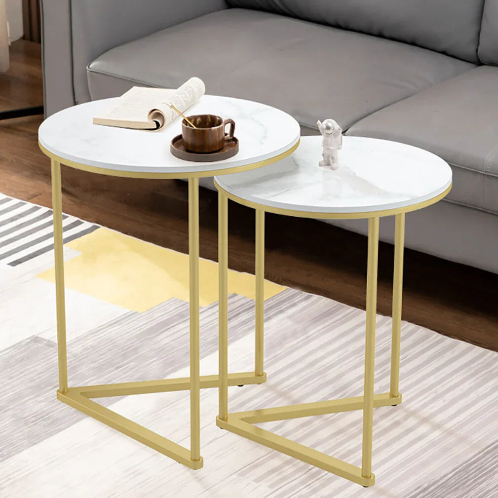 Set of 2 Sintered Stone Nesting End Tables
