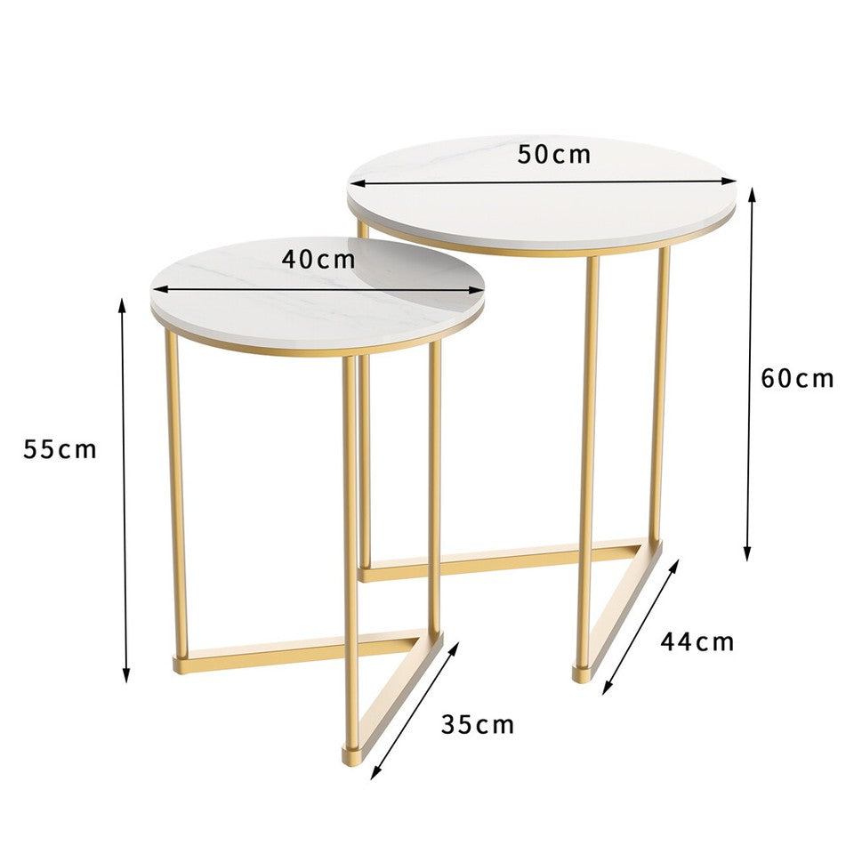 Set of 2 Sintered Stone Nesting End Tables