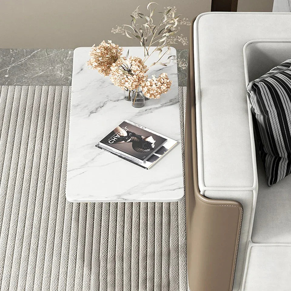 Heavy-Duty C-Shaped End Table with Storage