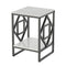 Sleek White Marble Side Table Sofa End Table Bedside Nightstand w Durable Frame