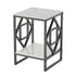 Sleek White Marble Side Table Sofa End Table Bedside Nightstand w Durable Frame