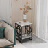Sleek White Marble Side Table Sofa End Table Bedside Nightstand w Durable Frame