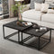 Marble Nesting Coffee Table Set Sintered Stone Top Metal Frame 2pcs