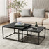 Marble Nesting Coffee Table Set Sintered Stone Side End Tables with Solid Metal Frame