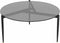 Modern Round Tempered Glass Coffee Table Sofa Side End Table Brown Tinted Metal Frame Living Room