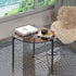 Modern Round Tempered Glass Coffee Table Sofa Side End Table Brown Tinted Metal Frame Living Room