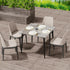 Square Marble Dining Table Sintered Stone Kitchen Table 80x80cm - Modern Restaurant Table with Metal Legs