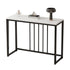80cm White & Grey Sintered Stone Console Table Storage Table Behind Sofa W/ Black Metal Frame