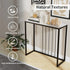 80cm White & Grey Sintered Stone Console Table Storage Table Behind Sofa W/ Black Metal Frame