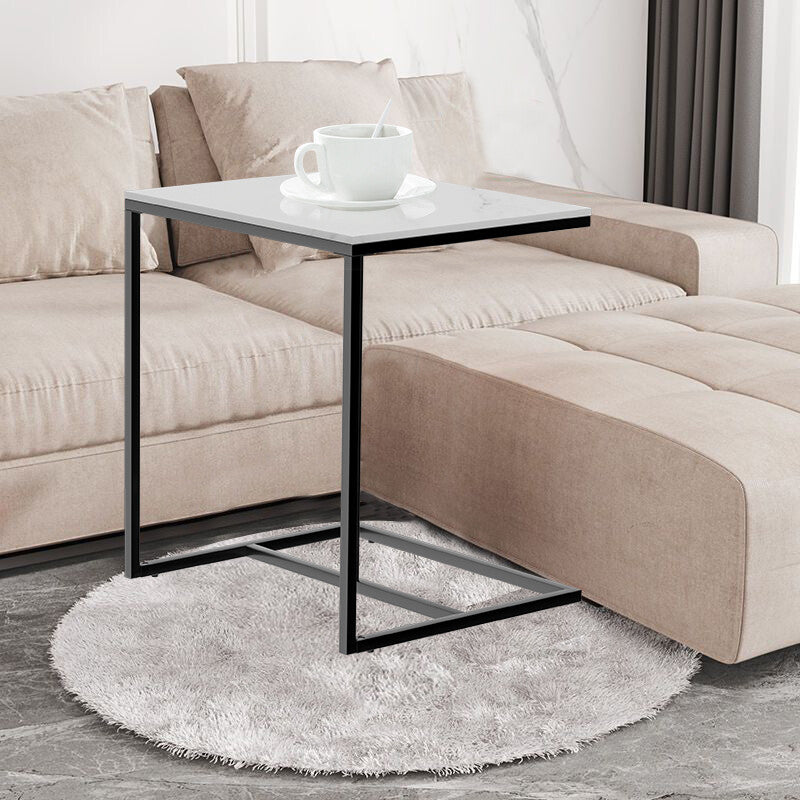 C-Shaped Marble Accent Side Table