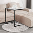C-Shaped Marble Accent Side Table