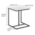 C-Shaped Marble Accent Side Table