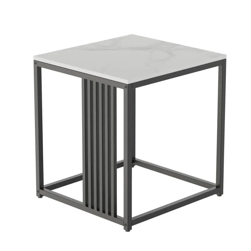 Premium Natural Marble Texture Side End Table Coffee Table Large Bedside Table