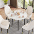 High-End Marble Round Kitchen Dining Table Sintered Stone Restaurant Table 80 x 80 cm
