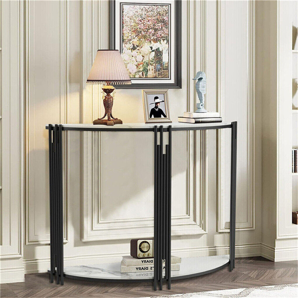 Half Moon Console Table Marble Semi-Circle Entrance Hall Table