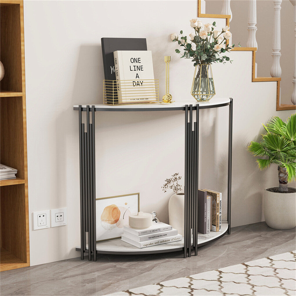 Half Moon Console Table Marble Semi-Circle Entrance Hall Table